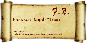 Fazakas Napóleon névjegykártya